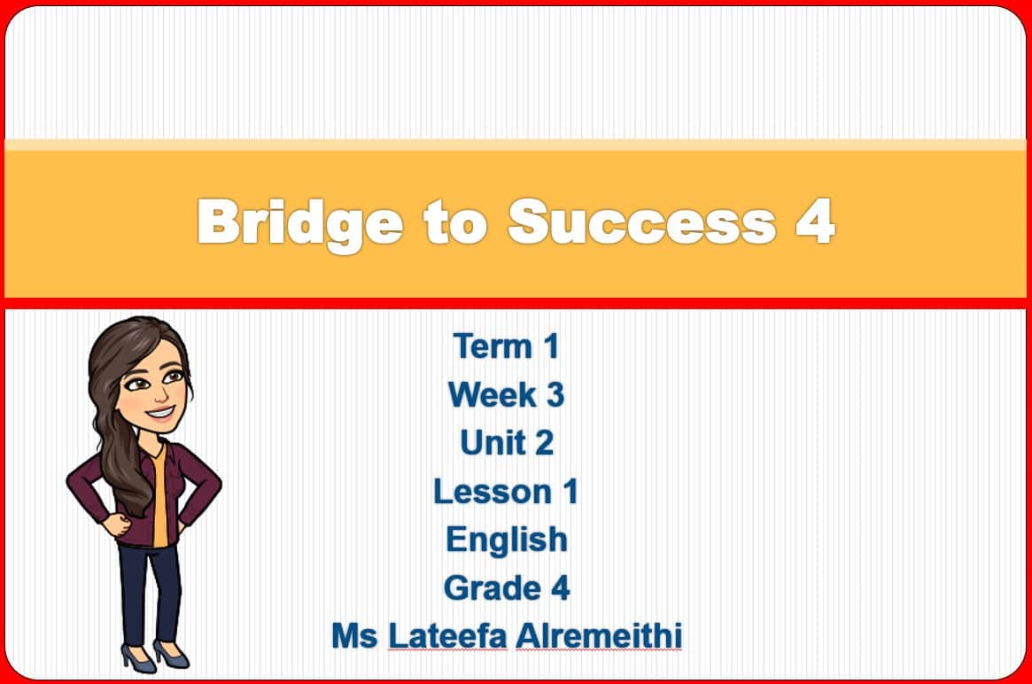 درس Unit 2 Lesson 1 اللغة الإنجليزية الصف الرابع - بوربوينت