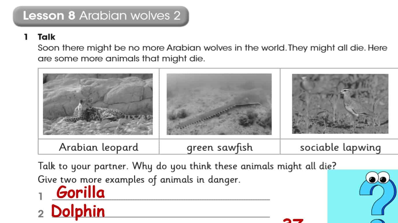 حل درس Arabian wolves اللغة الإنجليزية الصف الرابع - بوربوينت