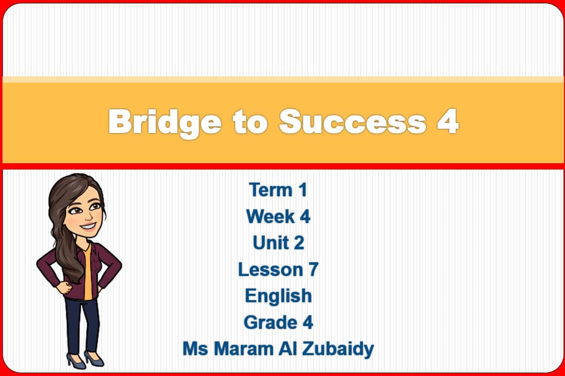 حل درس Unit 2 Lesson 5 اللغة الإنجليزية الصف الرابع - بوربوينت