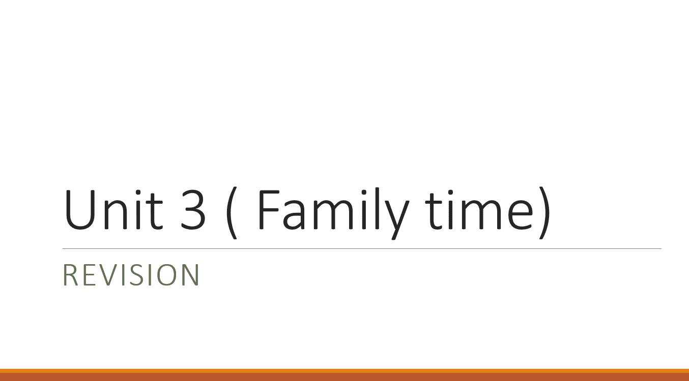 مراجعة Unit 3 Family time اللغة الإنجليزية الصف الرابع - بوربوينت 