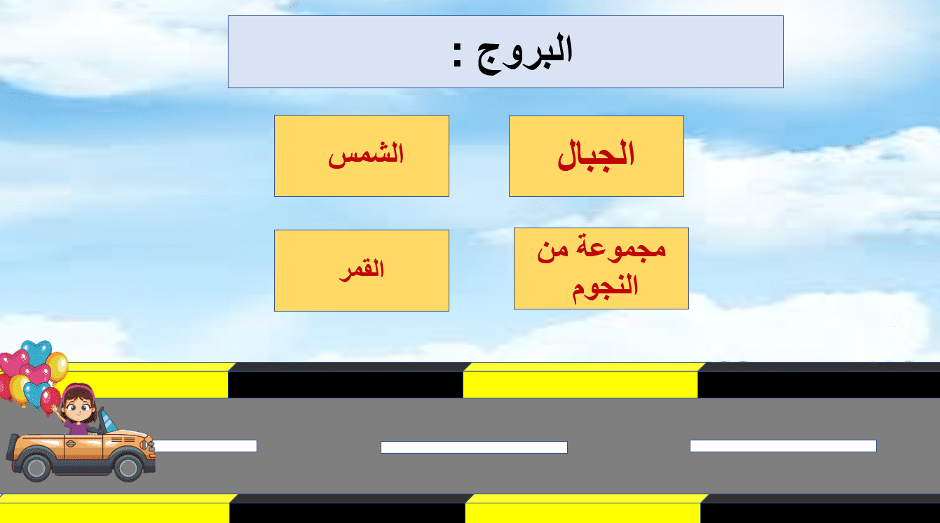 لعبة لدرس البروج التربية الإسلامية الصف الرابع - بوربوينت