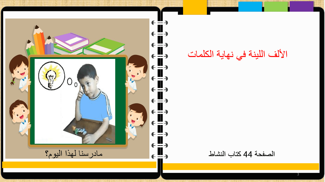 حل درس الألف اللينة اللغة العربية الصف الرابع - بوربوينت