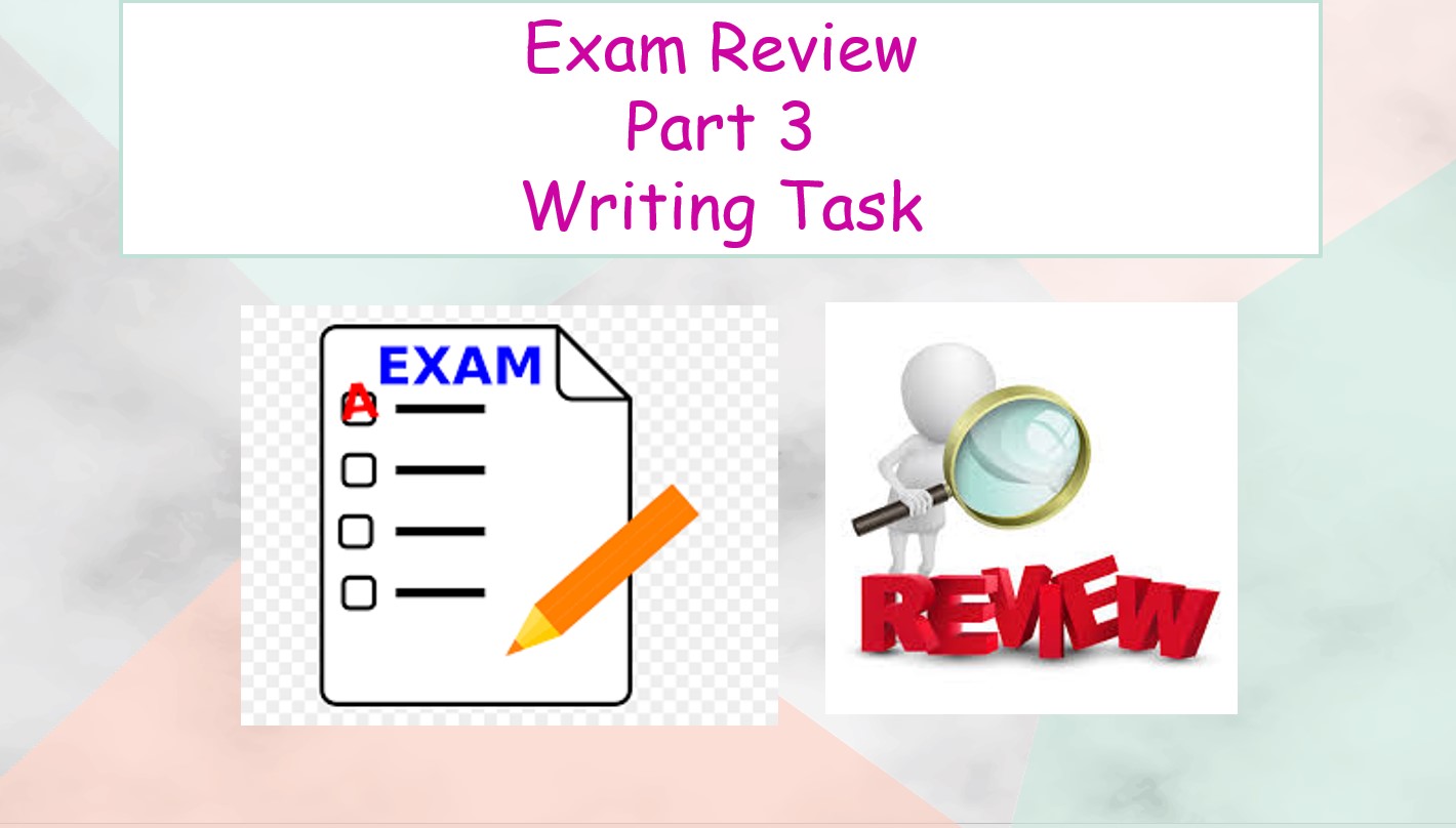 Exam Review Part 3 Writing Task اللغة الإنجليزية الصف الرابع - بوربوينت 