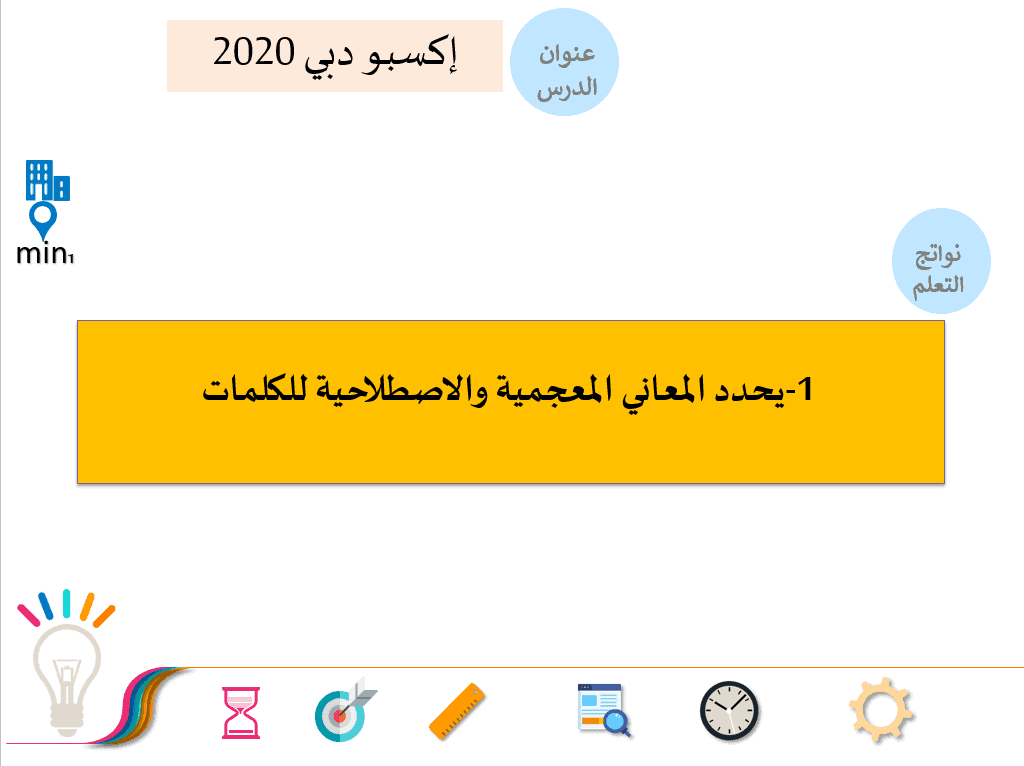 حل درس إكسبو دبي 2020 اللغة العربية الصف السادس - بوربوينت