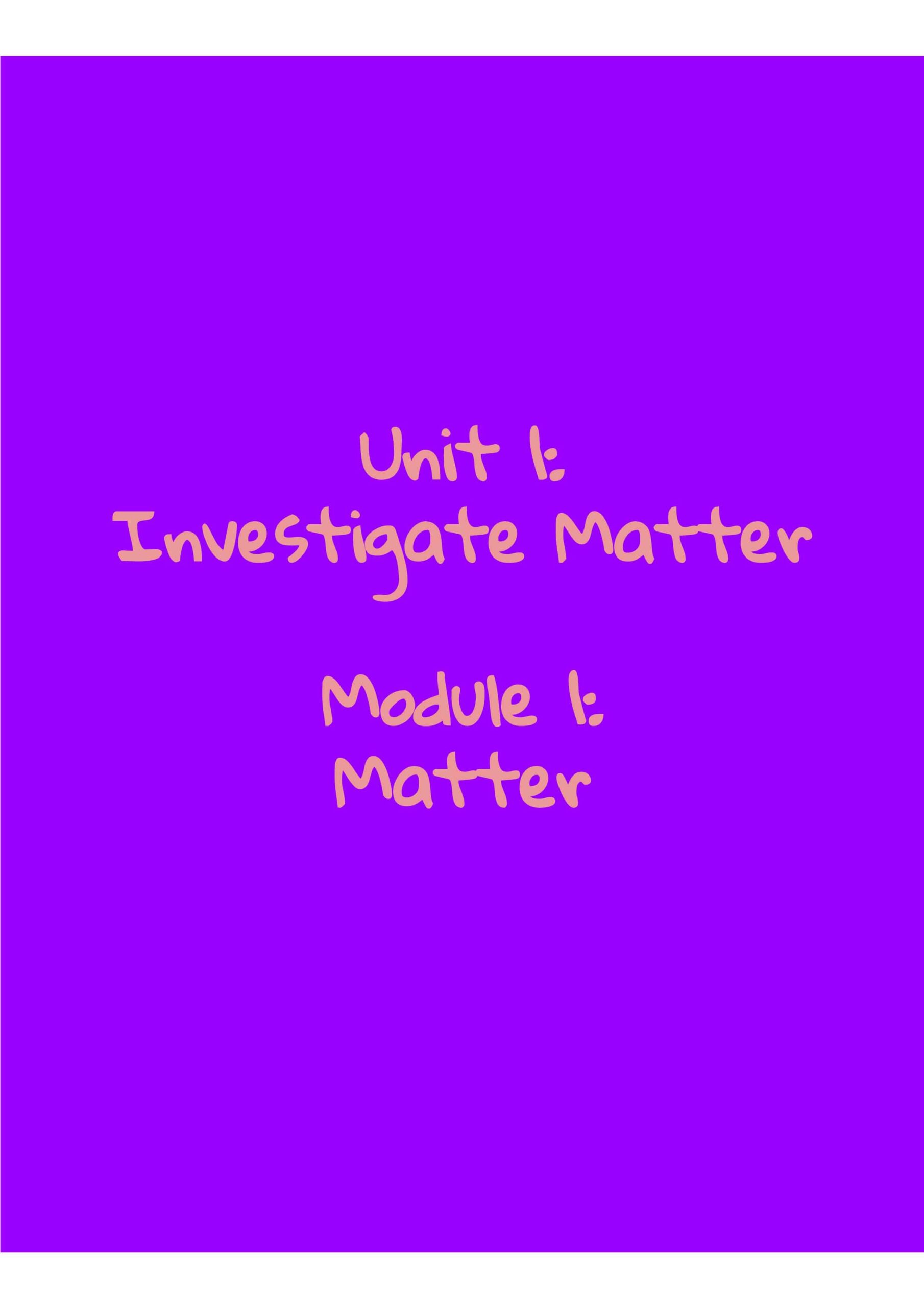 ملخص الوحدة الأولى Investigate matter بالإنجليزي العلوم المتكاملة الصف الخامس نخبة 