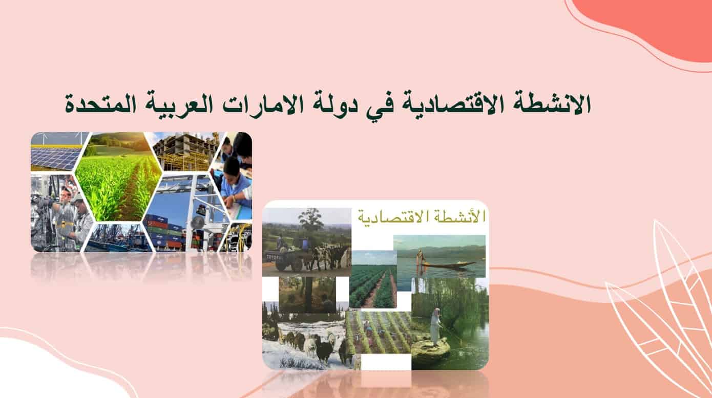 درس الأنشطة الإقتصادية في دولة الإمارات العربية المتحدة الدراسات الإجتماعية والتربية الوطنية الصف الرابع - بوربوينت