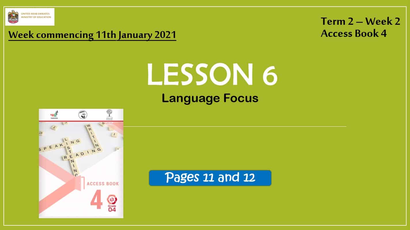 حل درس Language Focus اللغة الإنجليزية الصف الرابع - بوربوينت