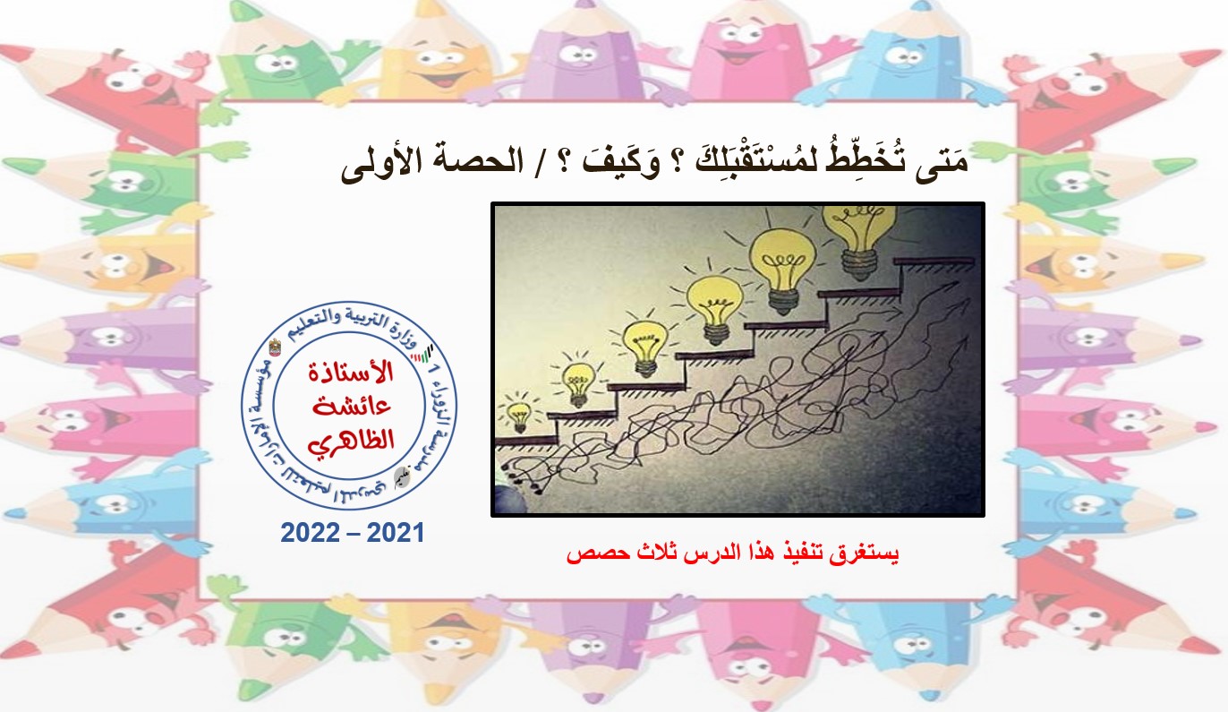 حل درس متى تخطط لمستقبلك وكيف اللغة العربية الصف الثامن - بوربوينت