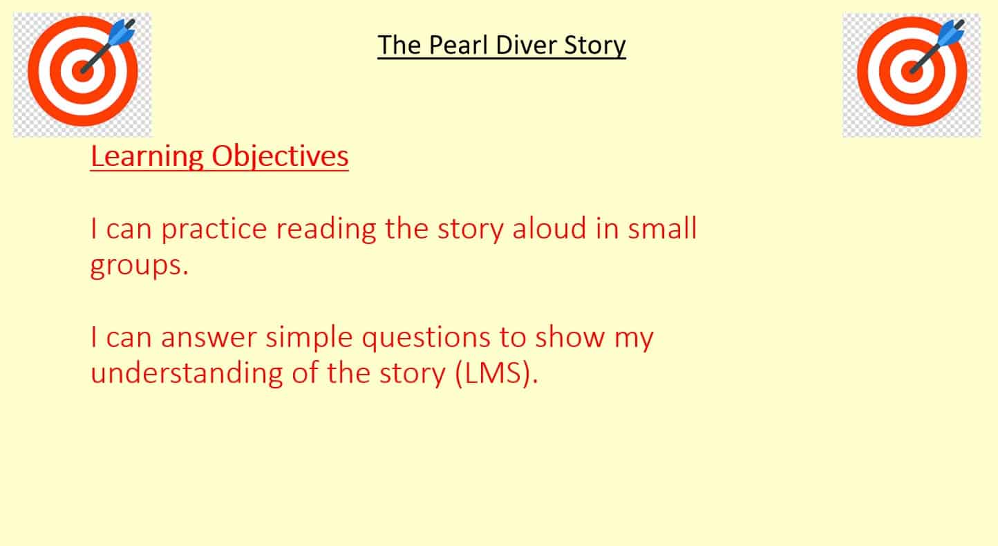 درس The Pearl Diver Story اللغة الإنجليزية الصف السابع - بوربوينت