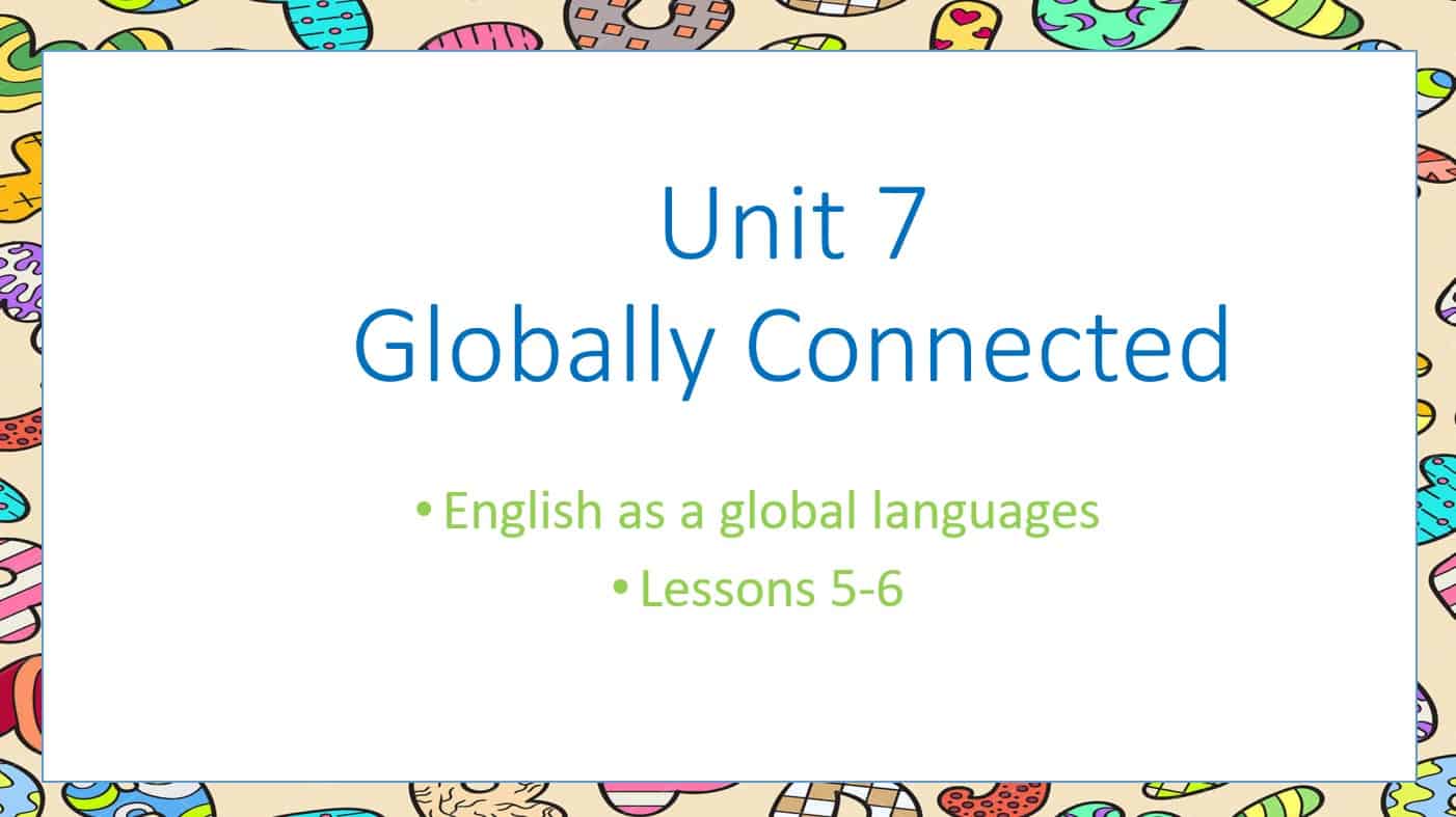 حل درس English as a global languages اللغة الإنجليزية الصف الثامن - بوربوينت