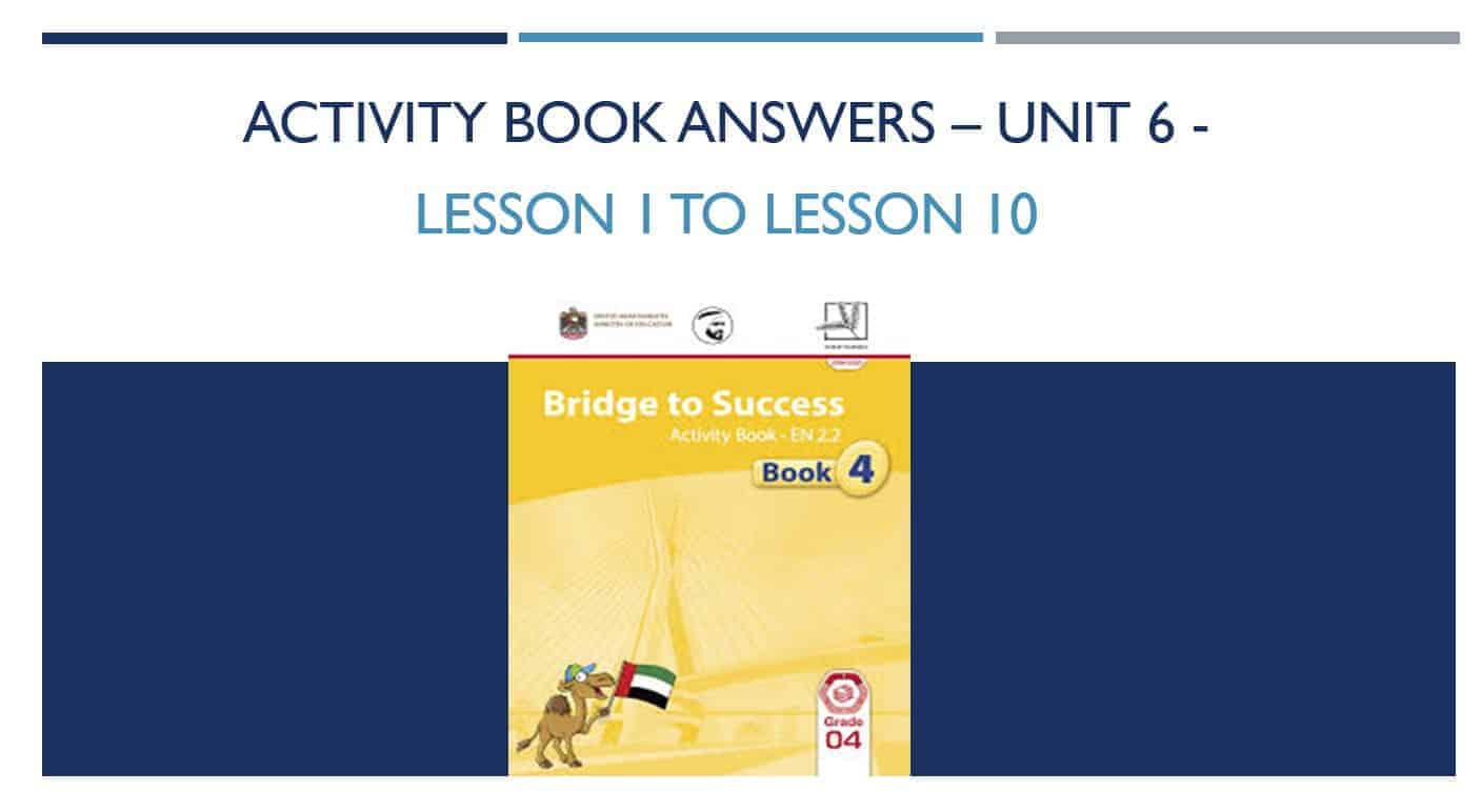 حل Activity Book Answers Unit 6 اللغة الإنجليزية الصف الرابع - بوربوينت