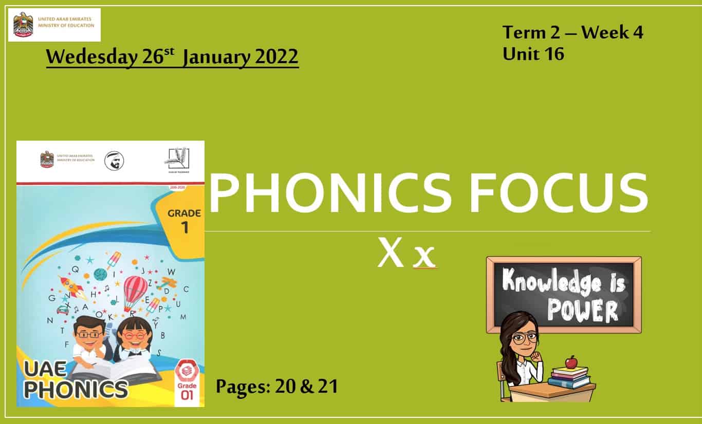 حل درس Phonics focus X x اللغة الإنجليزية الصف الأول - بوربوينت