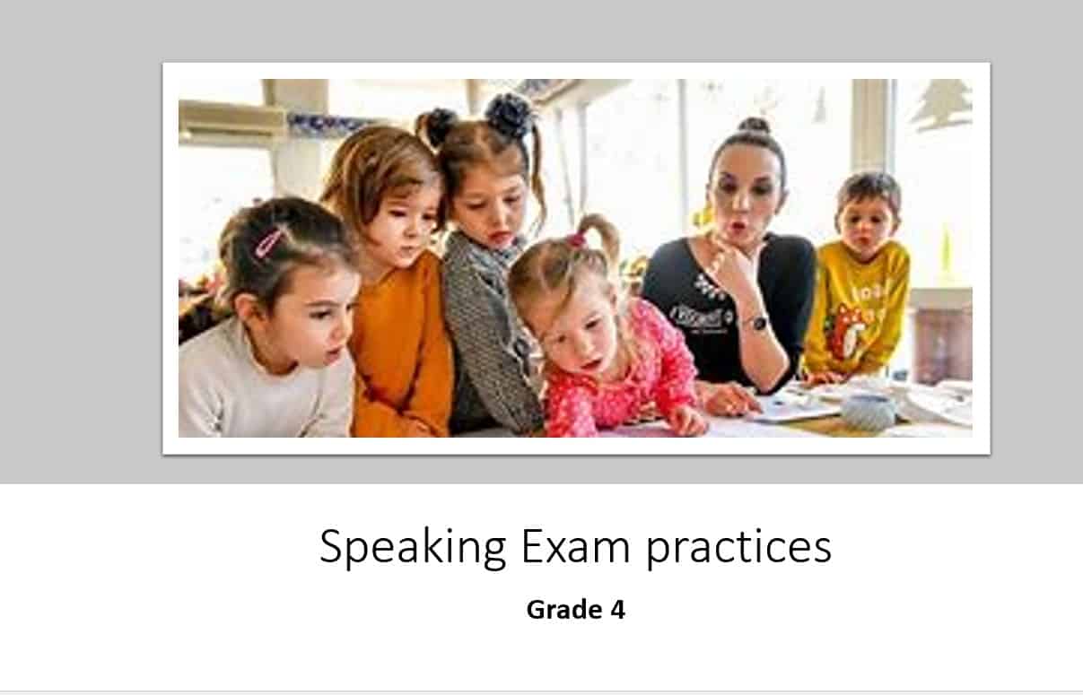 Speaking Exam practices اللغة الإنجليزية الصف الرابع - بوربوينت