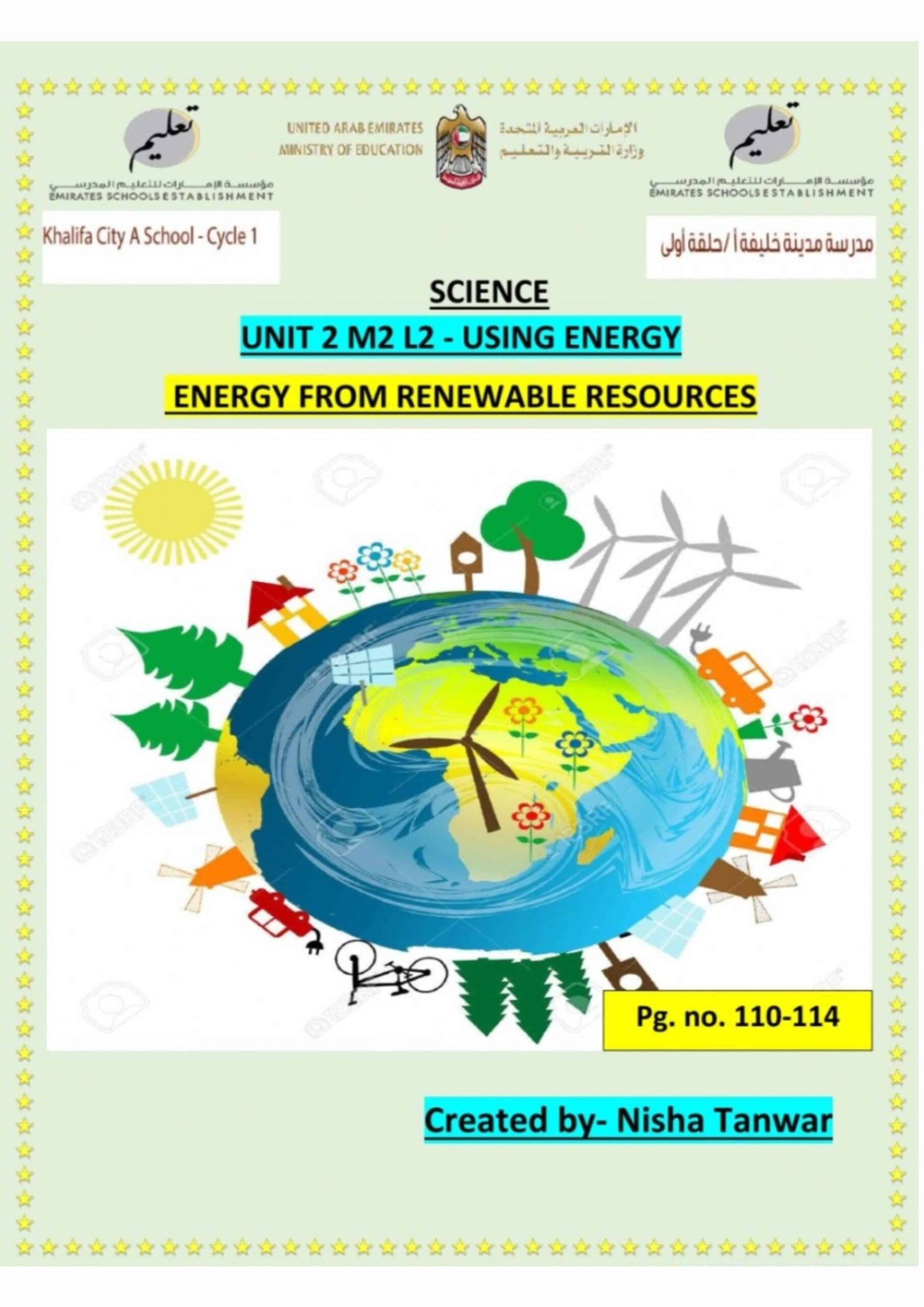 أوراق عمل Renewable Resource العلوم المتكاملة الصف الرابع