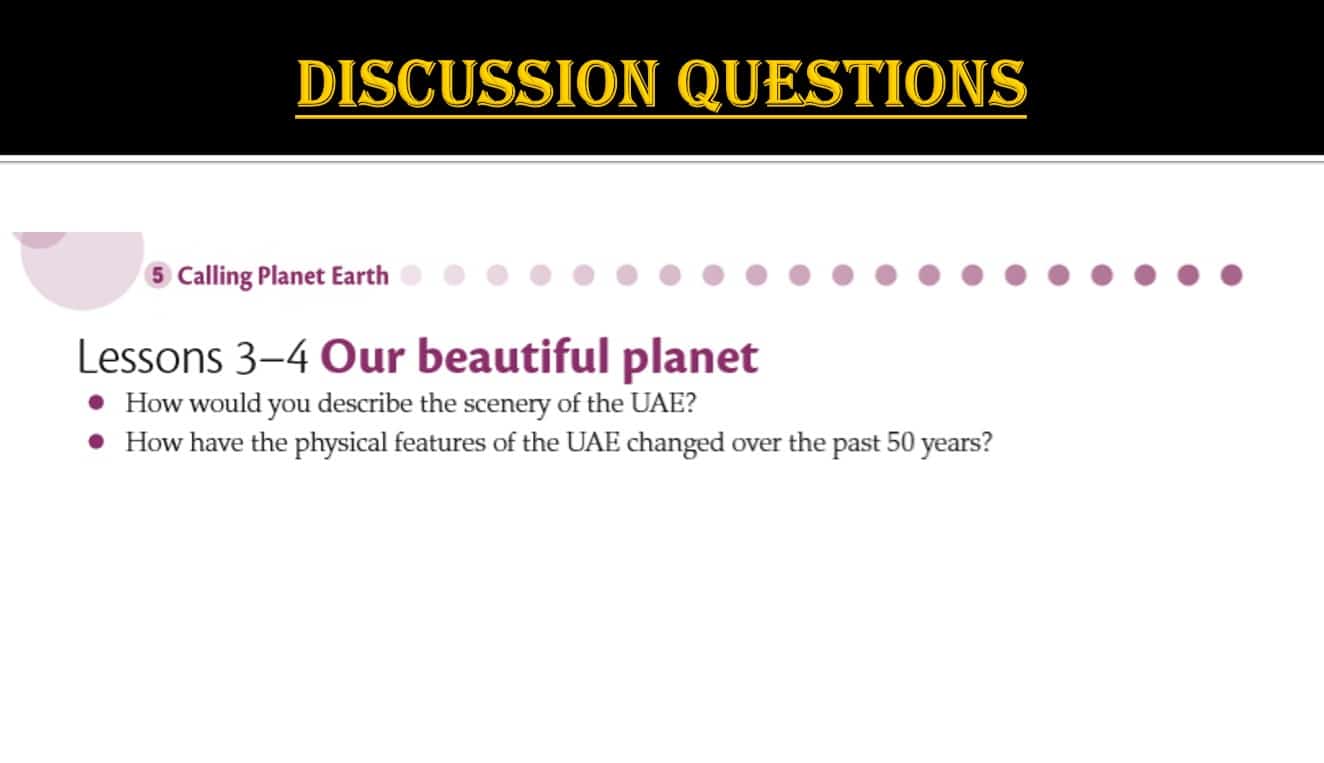 حل درس Our beautiful Planet اللغة الإنجليزية الصف الحادي عشر - بوربوينت