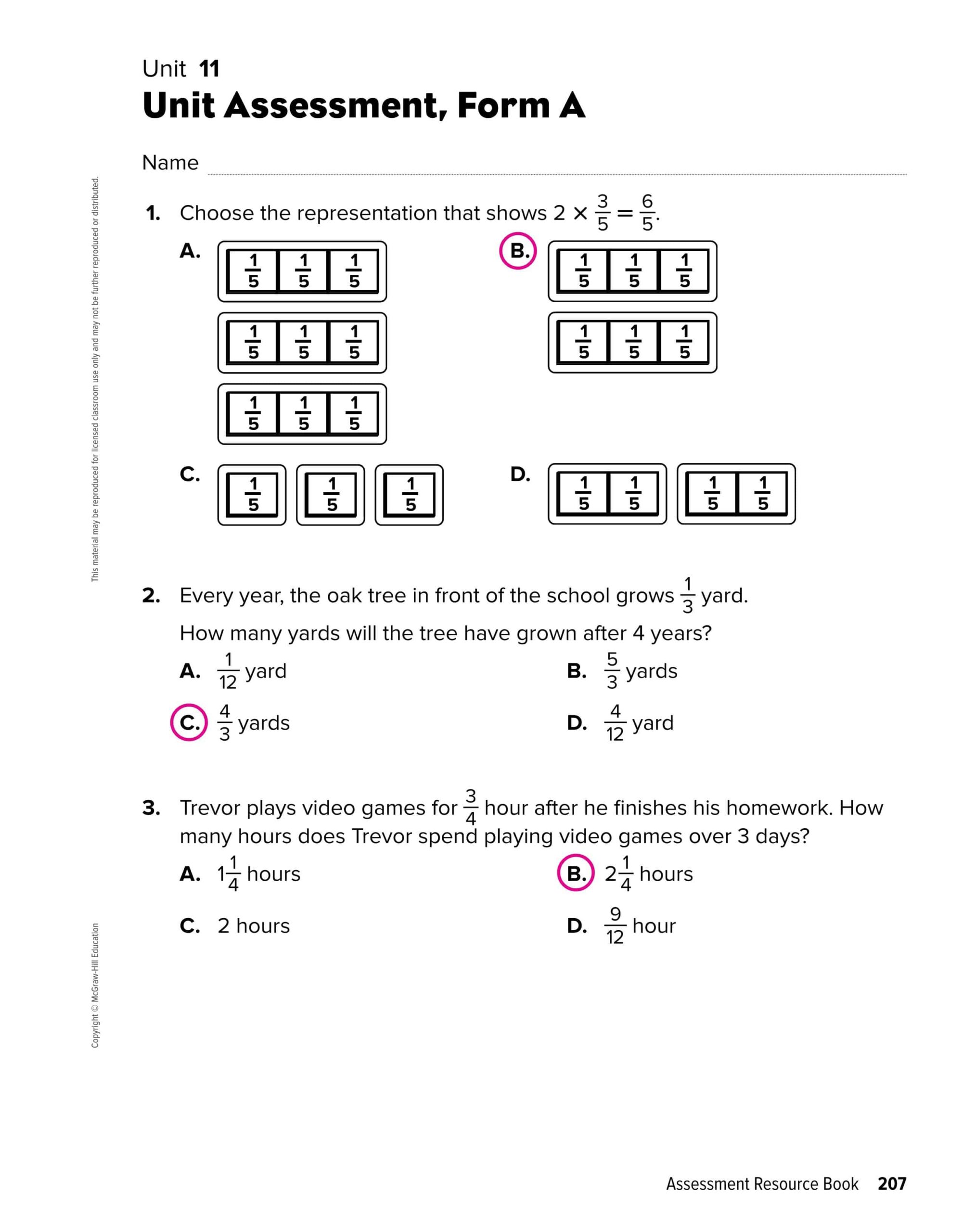 حل ورقة عمل وحدة الحادي عشر بالإنجليزي الرياضيات المتكاملة الصف الرابع
