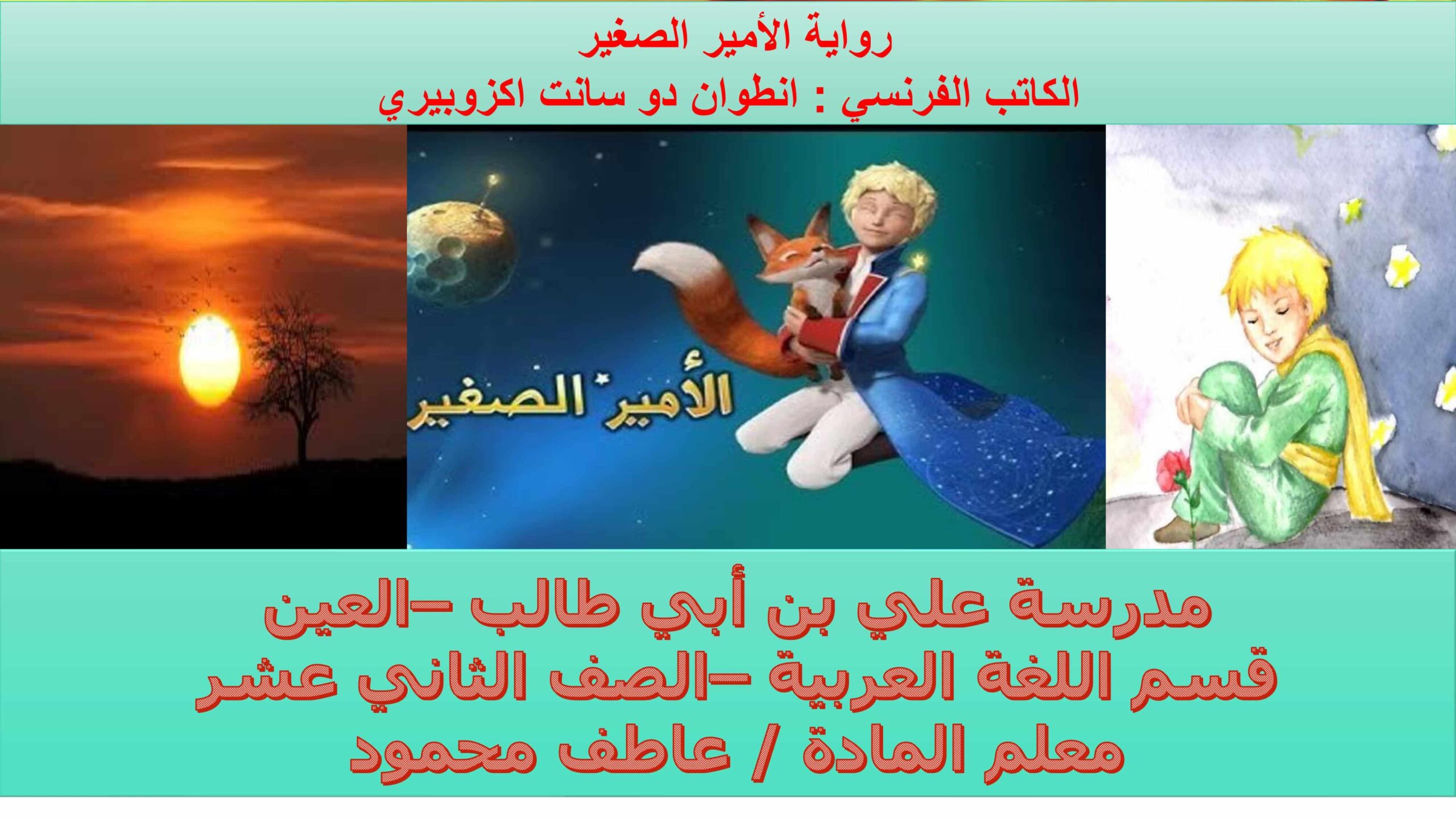 أسئلة رواية الأمير الصغير اللغة العربية الصف الثاني عشر