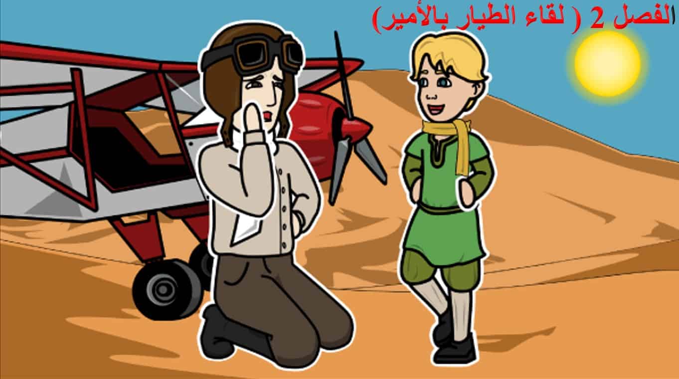 قصة الأمير الصغير الفصل الثاني لقاء الطيار الأمير اللغة العربية الصف الثاني عشر - بوربوينت