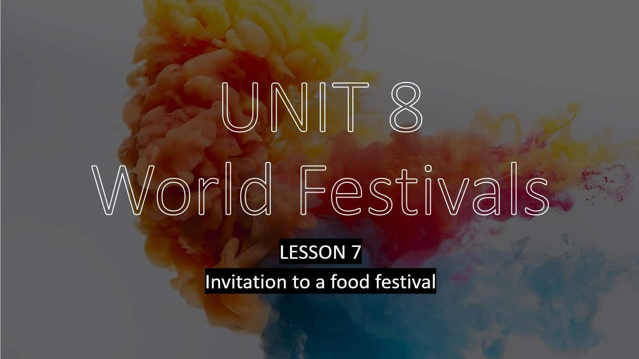 حل درس Invitation to a food festival اللغة الإنجليزية الصف الثامن - بوربوينت