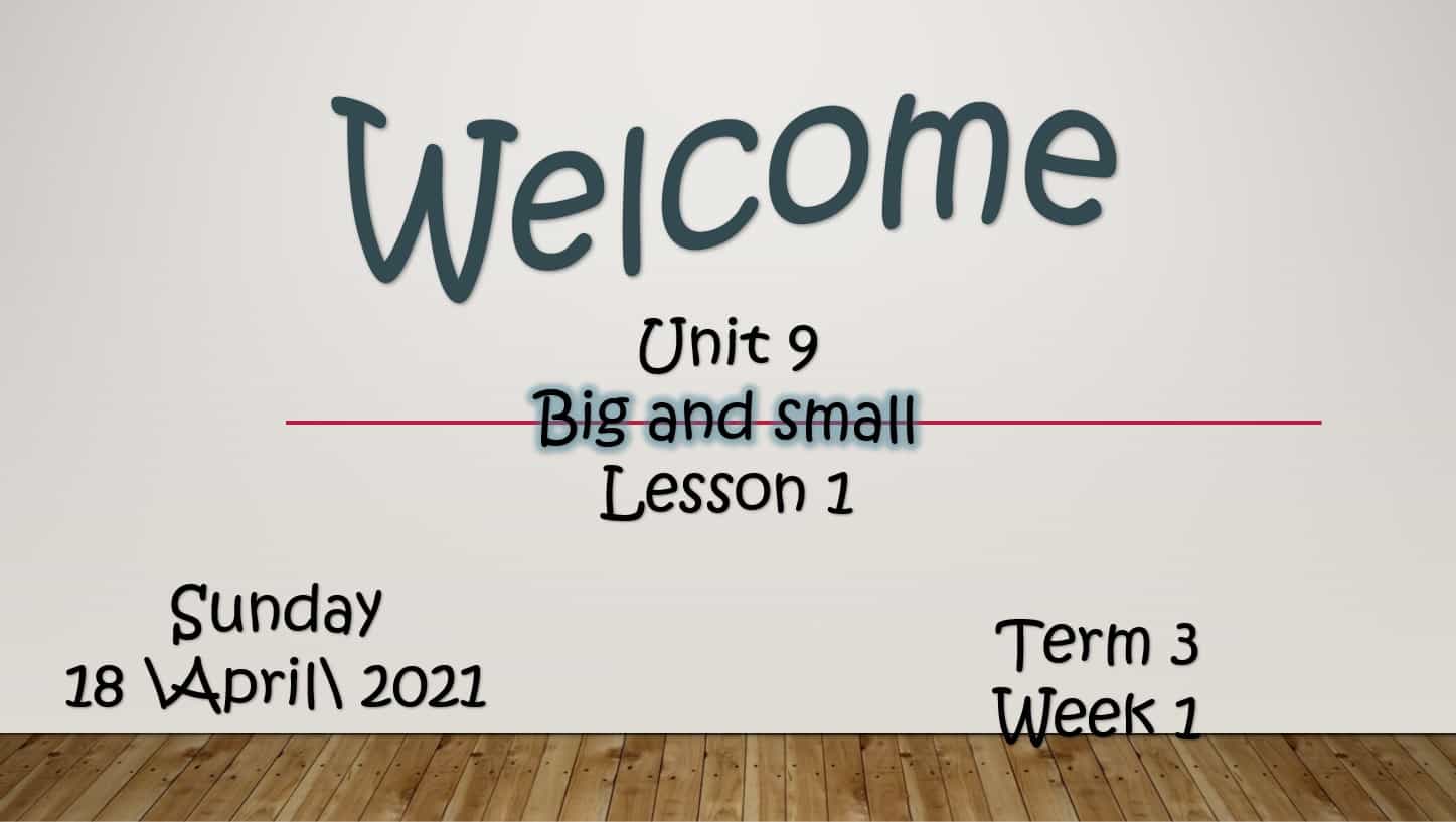 حل Unit 9 lesson one اللغة الإنجليزية الصف الرابع - بوربوينت