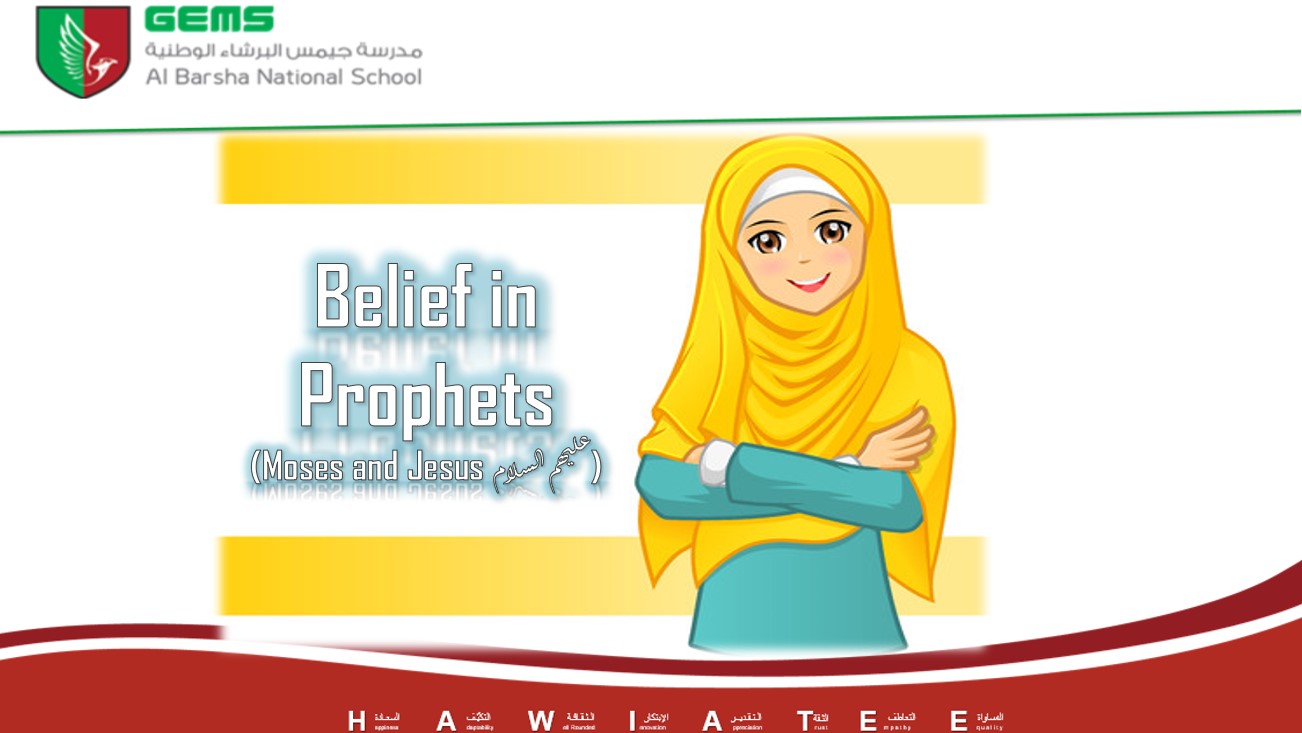 درس Belief in Prophets لغير الناطقين باللغة العربية التربية الإسلامية الصف الثاني - بوربوينت