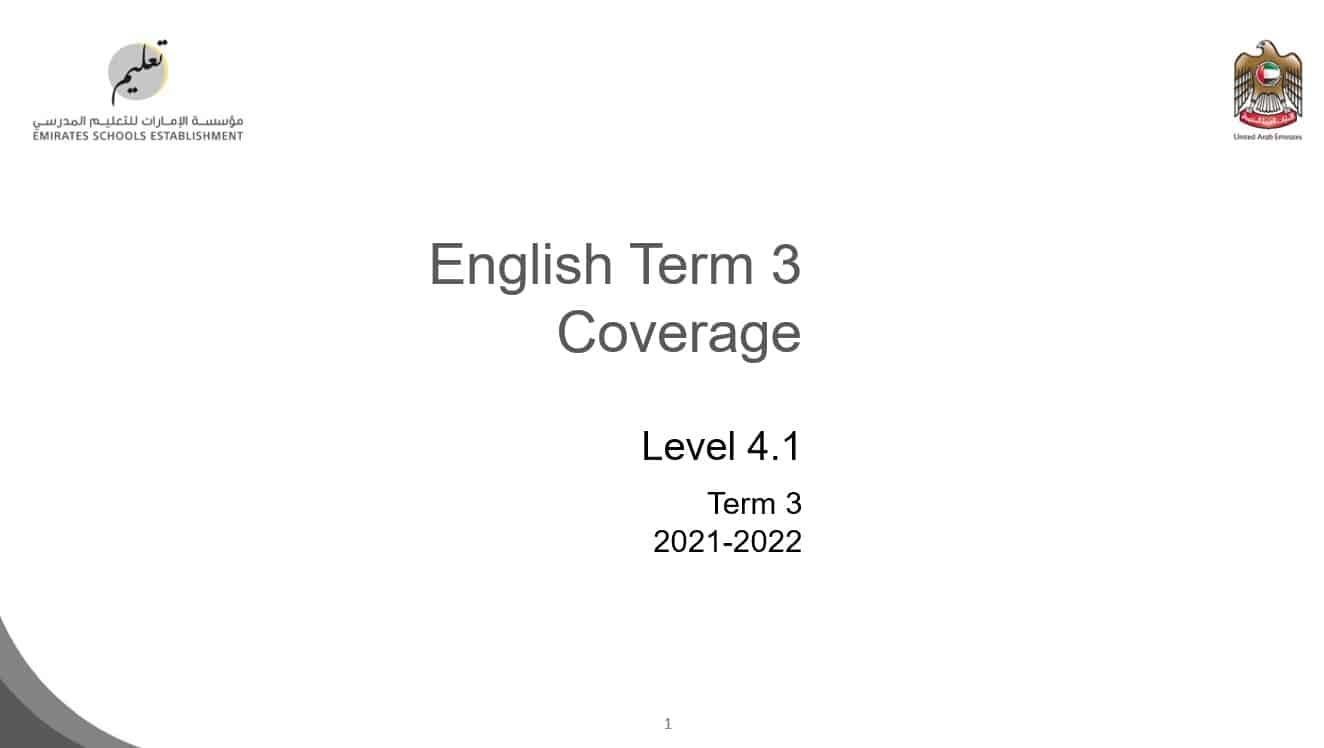 مواصفات الامتحان English Assessment Planner اللغة الإنجليزية الصف السابع - بوربوينت