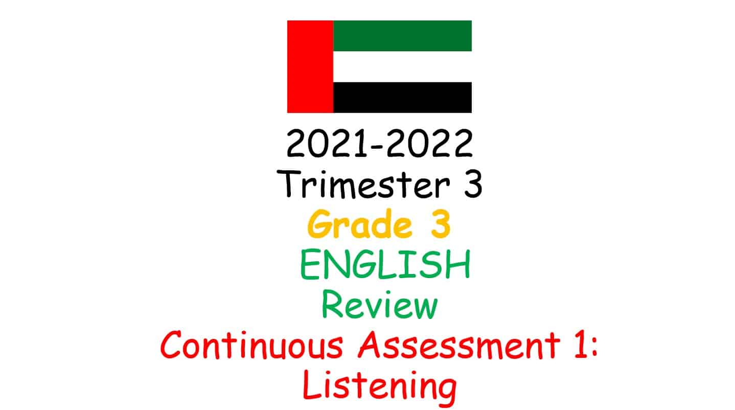 امتحان Continuous Assessment 1 Listening اللغة الإنجليزية الصف الثالث - بوربوينت 