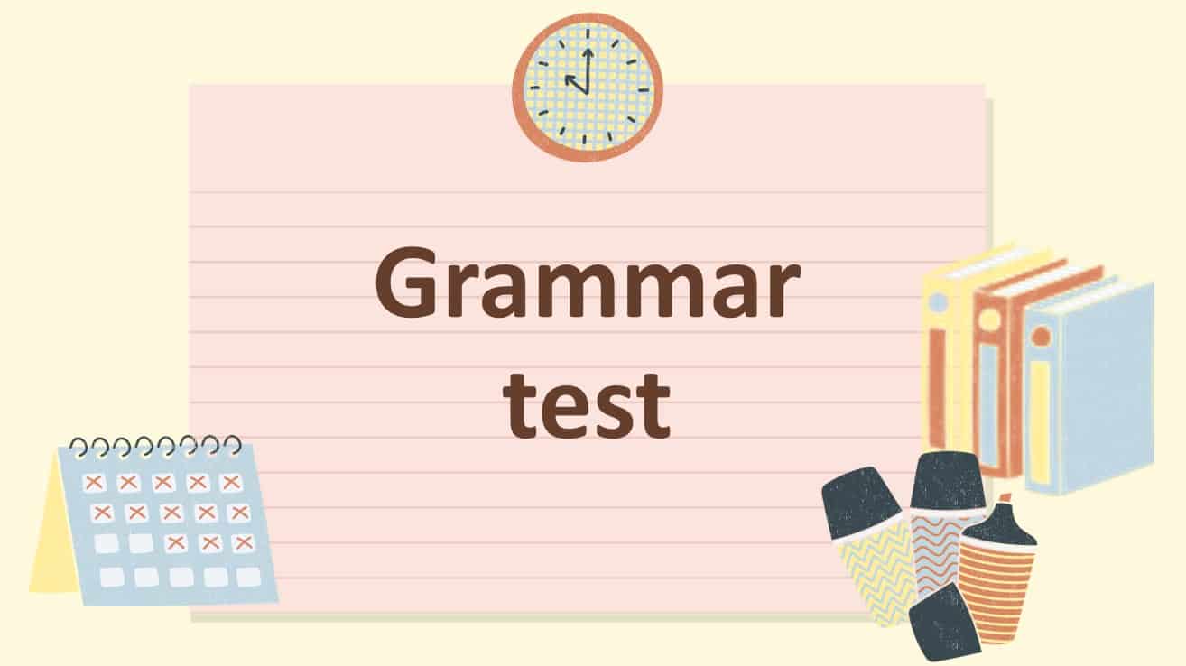 مراجعة Grammar test اللغة الإنجليزية الصف السابع - بوربوينت 