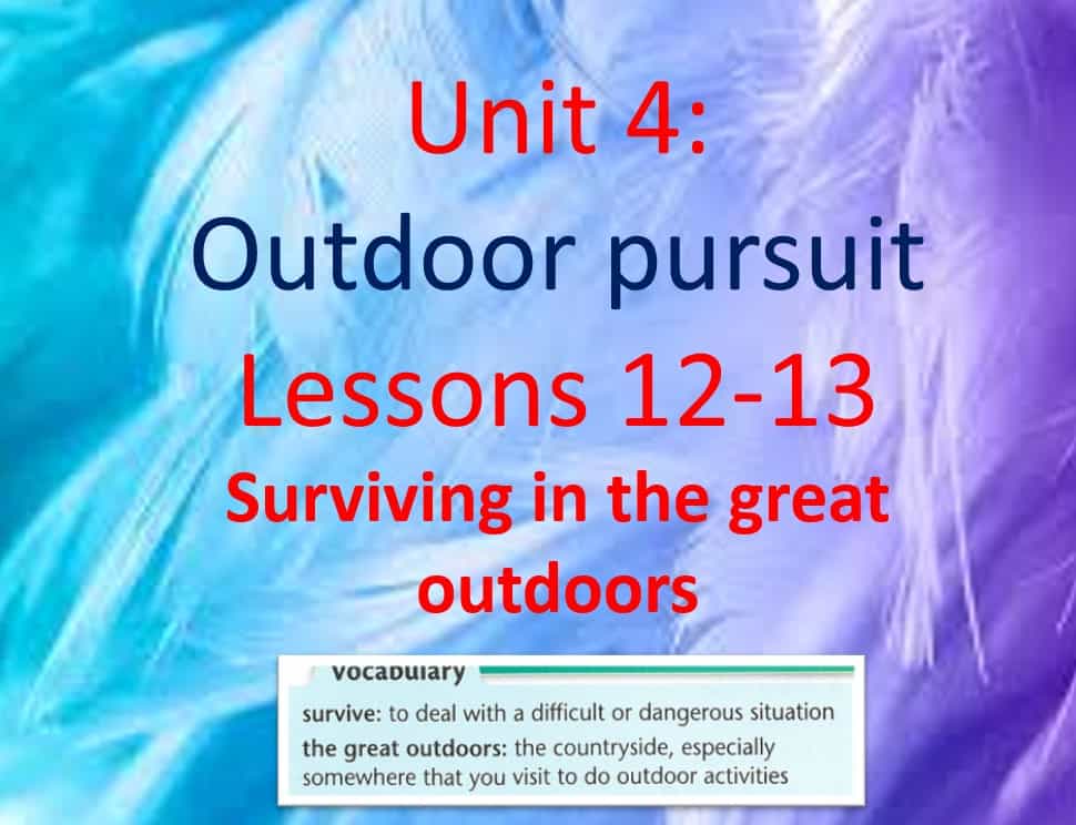 حل درس Surviving in the great outdoors اللغة الإنجليزية الصف السابع - بوربوينت