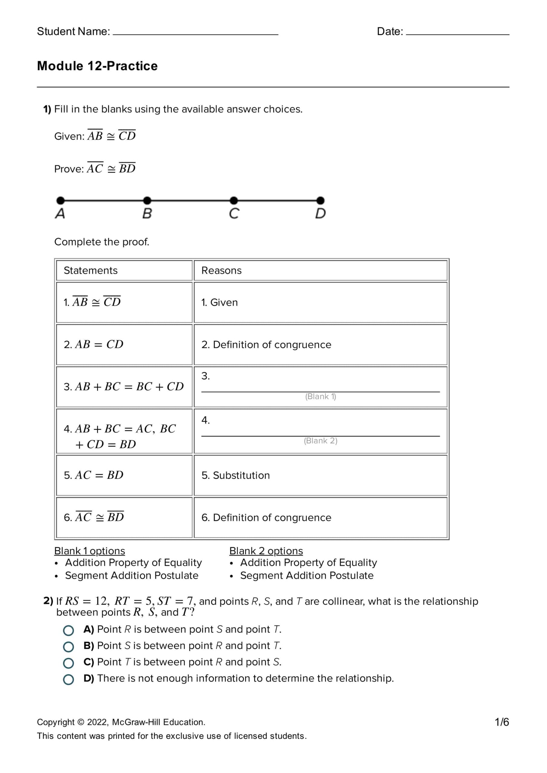 حل أوراق عمل الوحدة الثانية عشر بالإنجليزي الرياضيات المتكاملة الصف التاسع