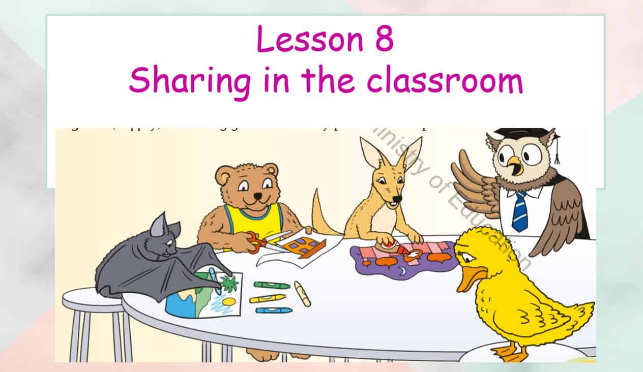 حل درس Sharing in the classroom اللغة الإنجليزية الصف الرابع - بوربوينت 