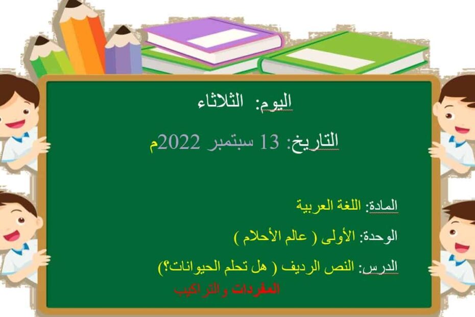 المفردات والتراكيب هل تحلم الحيوانات اللغة العربية الصف الثالث - بوربوينت