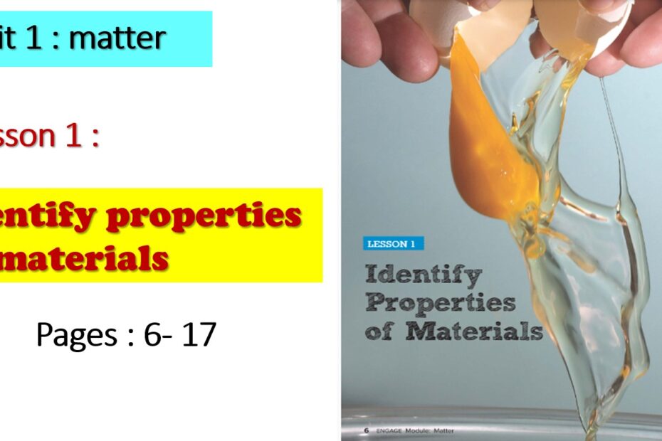 درس Identify properties of materials العلوم المتكاملة الصف الخامس - بوربوينت