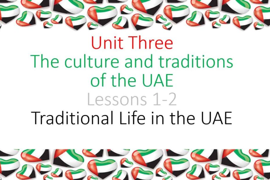 حل درس Traditional Life in the UAE اللغة الإنجليزية الصف الثامن - بوربوينت