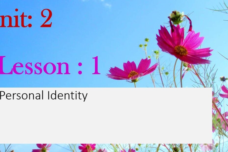 حل درس Personal Identity اللغة الإنجليزية الصف السابع - بوربوينت