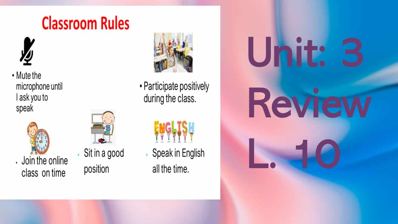 حل درس Review L 10 اللغة الإنجليزية الصف الثامن - بوربوينت
