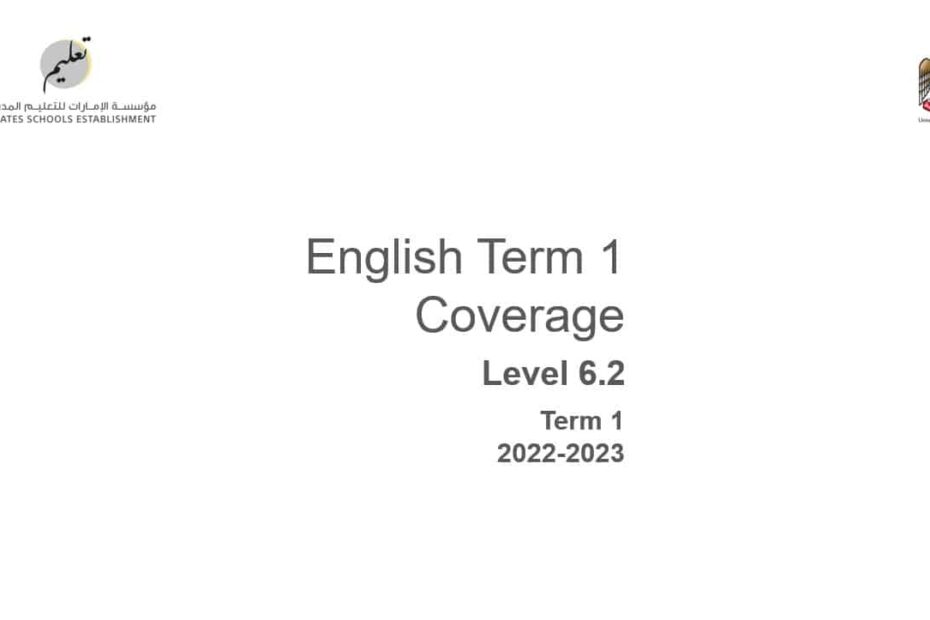 Coverage grammar & functional language Level 6.2 اللغة الإنجليزية الصف الثامن نخبة الفصل الدراسي الأول 2022-2023