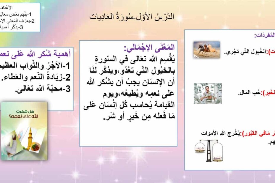 أوراق عمل لأصحاب الهمم المجلد الأول التربية الإسلامية الصف الرابع - بوربوينت