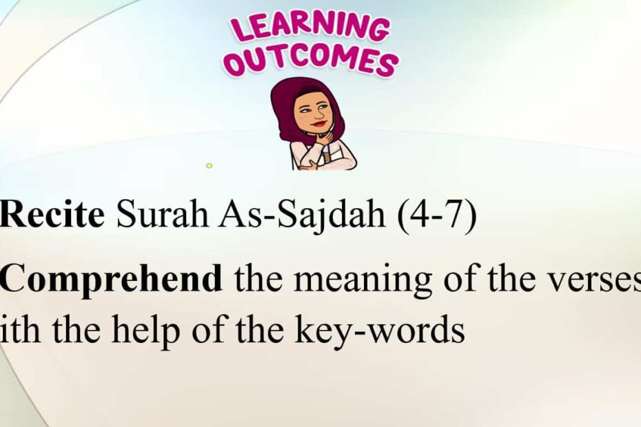 درس Surah As-Sajdah لغير الناطقين باللغة العربية التربية الإسلامية الصف السادس - بوربوينت