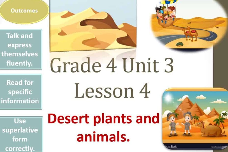 حل درس Desert plants and animals اللغة الإنجليزية الصف الرابع - بوربوينت