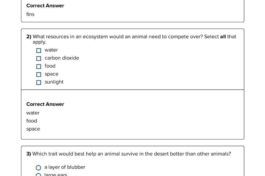 حل أوراق عمل Survival of Organisms العلوم المتكاملة الصف الثالث