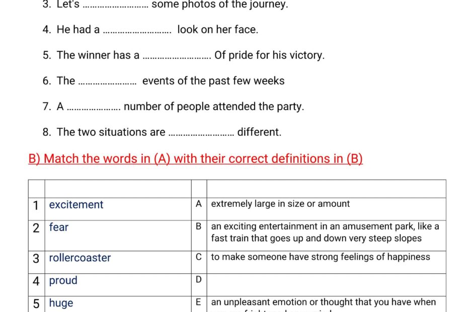 مراجعة vocabulary & grammar اللغة الإنجليزية الصف السادس