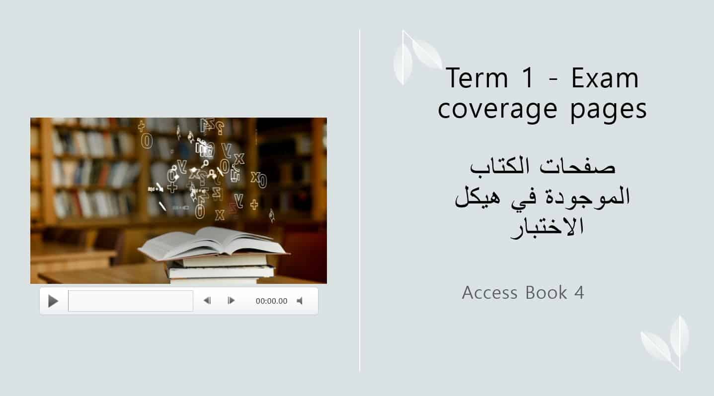 مراجعة صفات هيكل امتحان اللغة الإنجليزية الصف الرابع Access - بوربوينت 