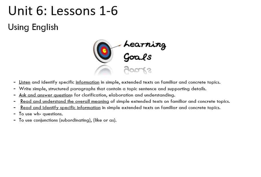 درس Unit 6: Lessons 1-6 اللغة الإنجليزية الصف الثامن - بوربوينت