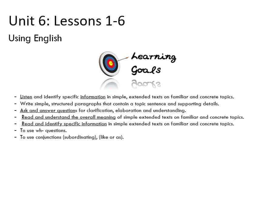 درس Unit 6: Lessons 1-6 اللغة الإنجليزية الصف الثامن - بوربوينت