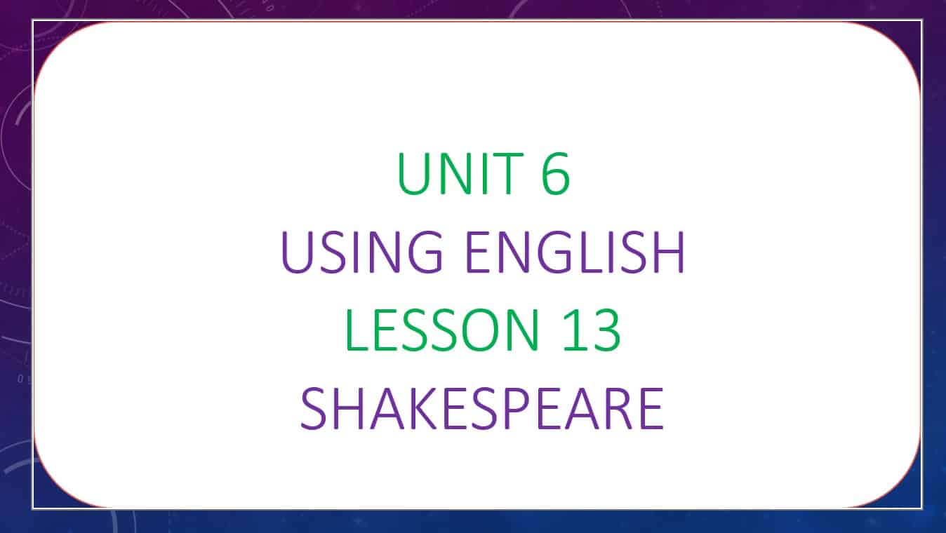 حل درس Shakespeare اللغة الإنجليزية الصف الثامن - بوربوينت