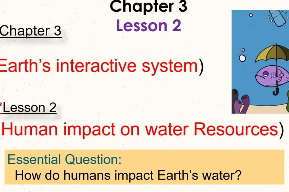 درس Human impact on water Resources العلوم المتكاملة الصف الخامس - بوربوينت