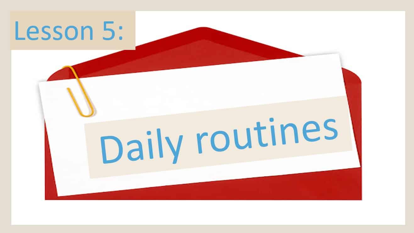 حل درس Daily routines اللغة الإنجليزية الصف الثامن - بوربوينت