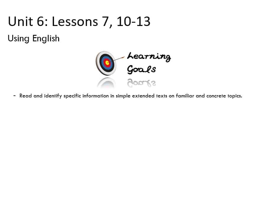 درس Unit 6 Lessons 7, 10-13 اللغة الإنجليزية الصف الثامن - بوربوينت