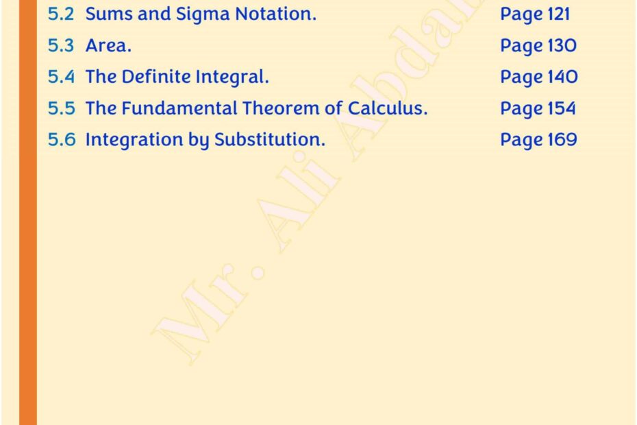 أوراق عمل الوحدة الخامسة Application of Differentiation الرياضيات المتكاملة الصف الثاني عشر متقدم